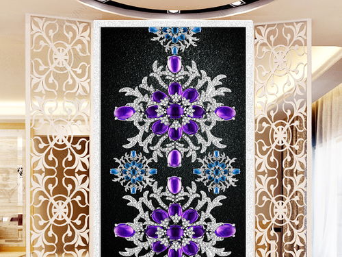 珠宝花拼图3d立体珠宝玄关背景墙精品玄关图片素材 效果图下载